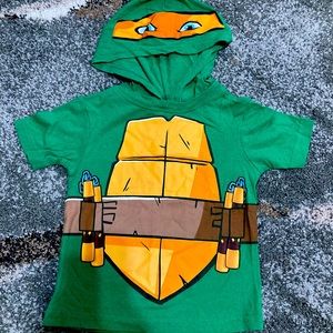 Ninja turtle shirt with hoodie imperfect condition